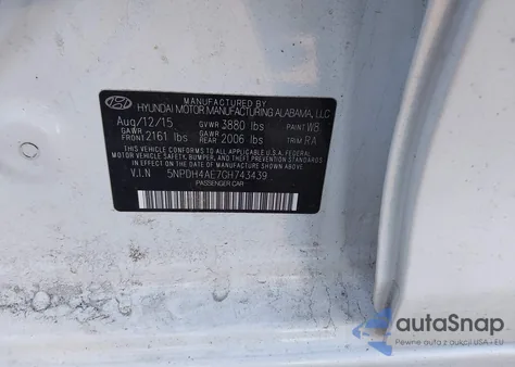 2016 Hyundai Elantra Se z USA, uszkodzony, nr VIN 5NPDH4AE7GH743439